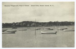 Maurice Fitzgerald's Fleet of Boats Great Kills, Staten Island, N.Y. [fishing boats off shore.]