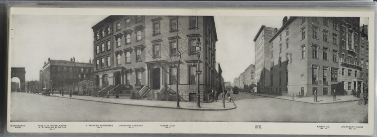 [Washington Arch - No. 12 Apartment house, West 8th St.], Digital ID 1113225, New York Public Library