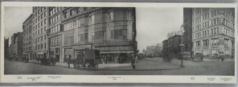 [West 13th St. No. 72 - Princess Corsets - Ed. Pinaud, perfumerie - West 14th St. -No. 86 S.N. Wood & Co.], Digital ID 1113231, New York Public Library