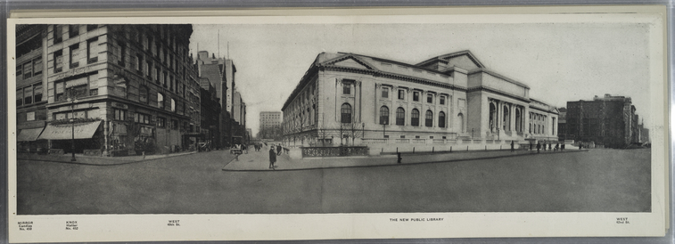 [No. 450 Mirror, candies - Knox, hatter - New Public Library - West 42nd St.], Digital ID 1113263, New York Public Library