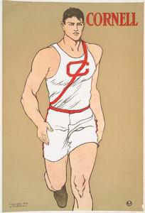 Image: Edward Penfield poster of Cornell athlete, dated 1908