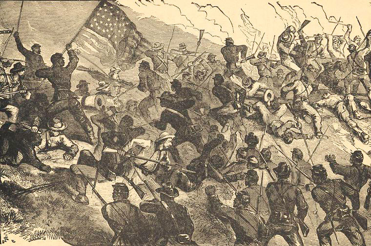 Port Hudson. Brilliant charge of the Phalanx upon the Confederate works., Digital ID 1169853, New York Public Library