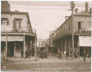 A street corner in New Orleans... Digital ID:
                           120443. New York Public Library