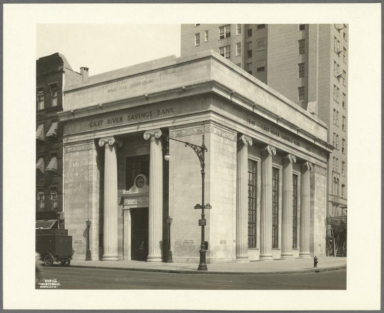 Amsterdam Avenue - West 96th Street,East River Savings Bank, Digital ID 1558394, New York Public Library