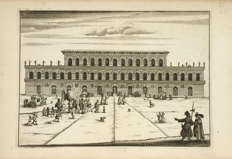 [Large three-storied building with groups of people in front.], Digital ID 1567930, New York Public Library