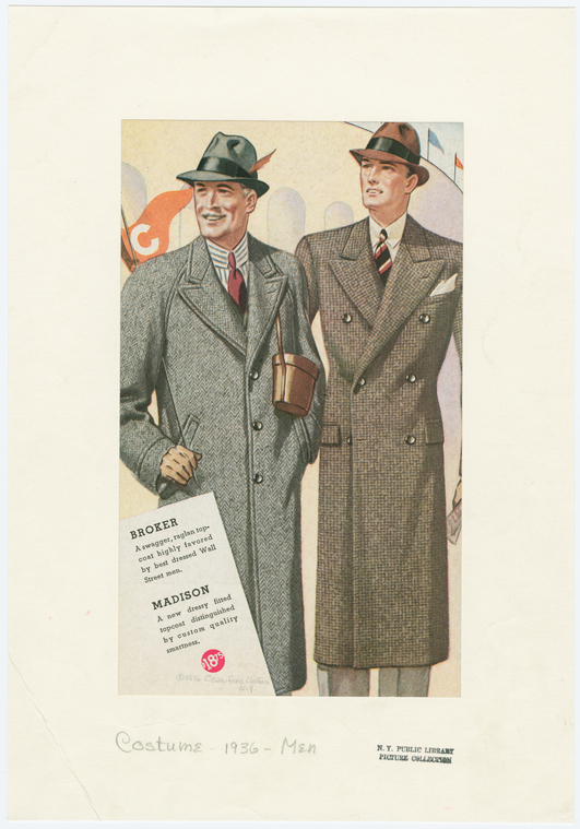 Broker ; Madison.,[Single- and double-breasted topcoats], Digital ID 1599920, New York Public Library