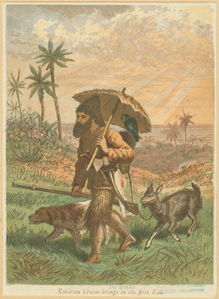 Robinson Crusoe brings in the ... Digital ID: 1697950. New York Public Library