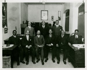 W.E.B. DuBois and members of the New York State Commission on the occasion of the fiftieth anniversary of the Emancipation Proclamation in 1913