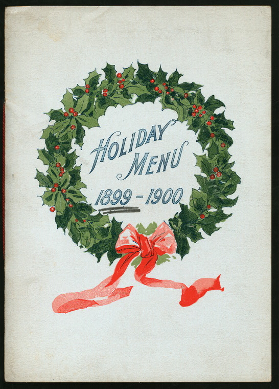 HOLIDAY DINNER [held by] NORTH WESTERN RR LINE [at] ENROUTE CHICAGO TO ST. PAUL & DULUTH; (RR;), Digital ID 468168, New York Public Library