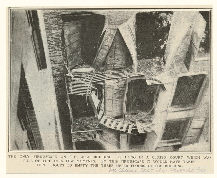 [Fire Escape Of Asch Building After The Triangle Fire, New York City, 1911.], Digital ID 804790 , New York Public Library