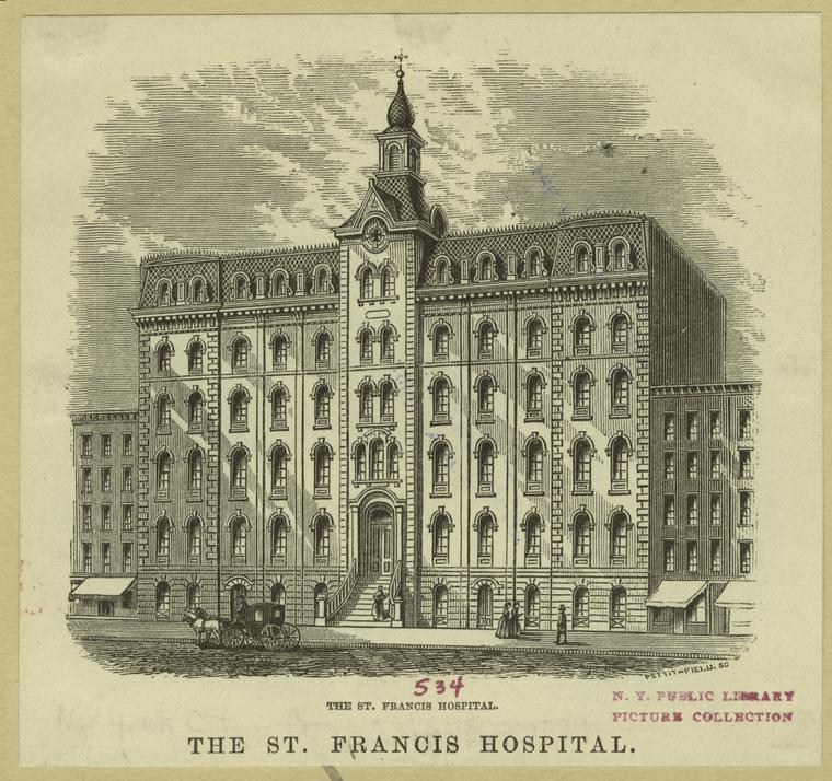 The St. Francis Hospital.,Saint Francis Hospital., Digital ID 805147, New York Public Library
