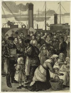 Irish immigrants leaving Queen... Digital ID: 833677. New York Public Library