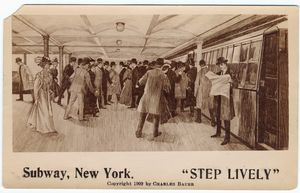 Subway, New York.  Step Lively... Digital ID: 836141. New York Public Library