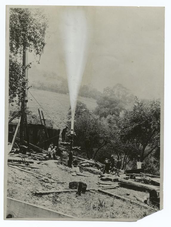 A Gas Well Blowing Wild., Digital ID 95131, New York Public Library