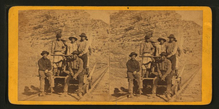 John Chinaman on the Railroad.,Views along the line of the Pacific Rail Road, No.7148, Digital ID g89f367_020f, New York Public Library