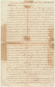 Declaration of Independence.  ... Digital ID: psnypl_mss_1228. New York Public Library