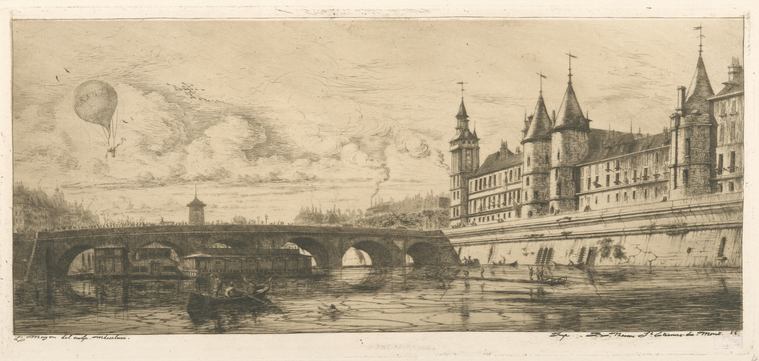 This is What Palais de justice and Le Pont-au-Change, Paris Looked Like  in 1854 