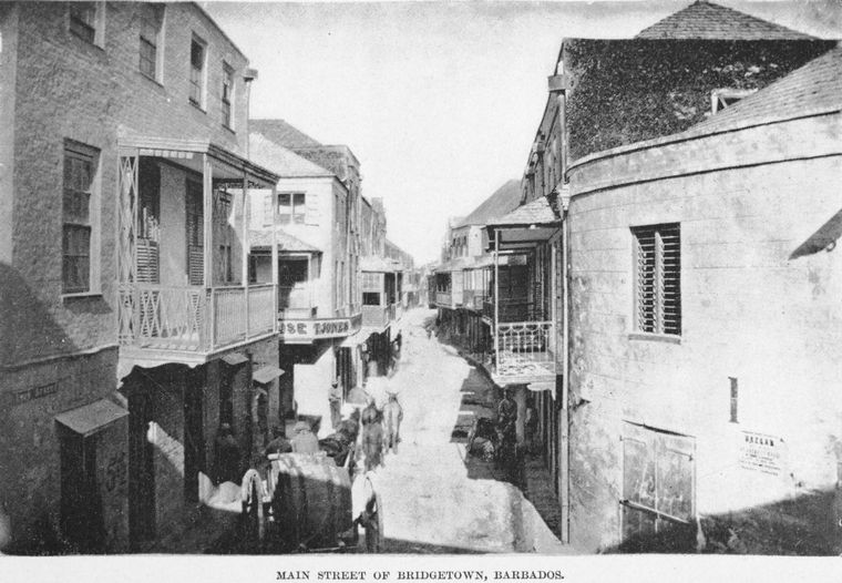 Main street of Bridgetown, Barbados. - NYPL Digital Collections