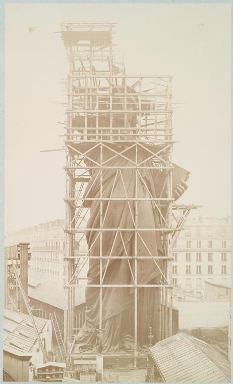 The Statue of Liberty under construction in Paris, France