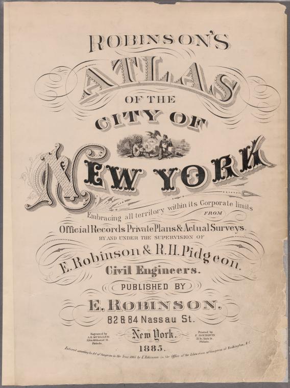 ROBINSON ATLAS MAP YANKEE STADIUM GRAND CONCOURSE NEW YORK E 1885 SOUTH BRONX 