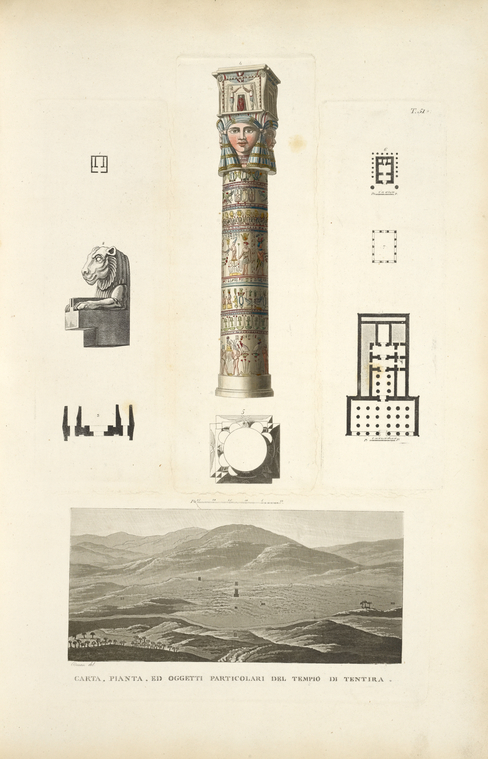 Carta, pianta, ed oggetti particolari del tempio di Tentira. - NYPL Digital  Collections