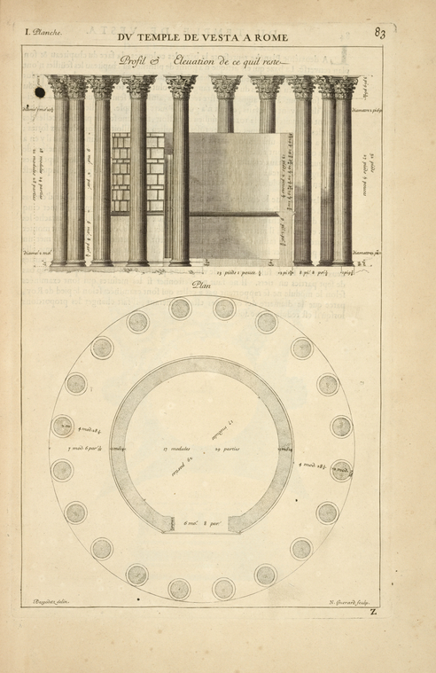 Du Vesta à Rome; profil et élévation de ce quit reste; - NYPL Digital Collections