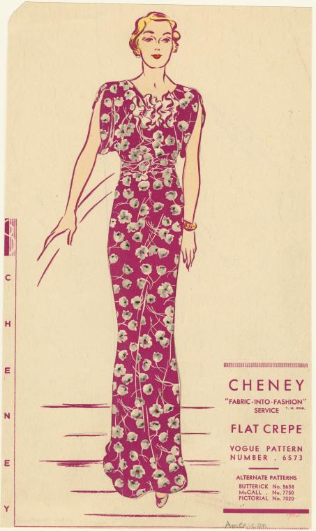 [Cheney Brothers dress pattern.]