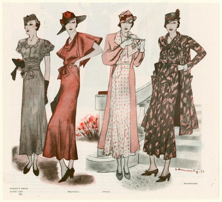 Dormoy's frock, Agnès hat ; Molyneux ; Chanel ; Mainbocher. - NYPL Digital  Collections