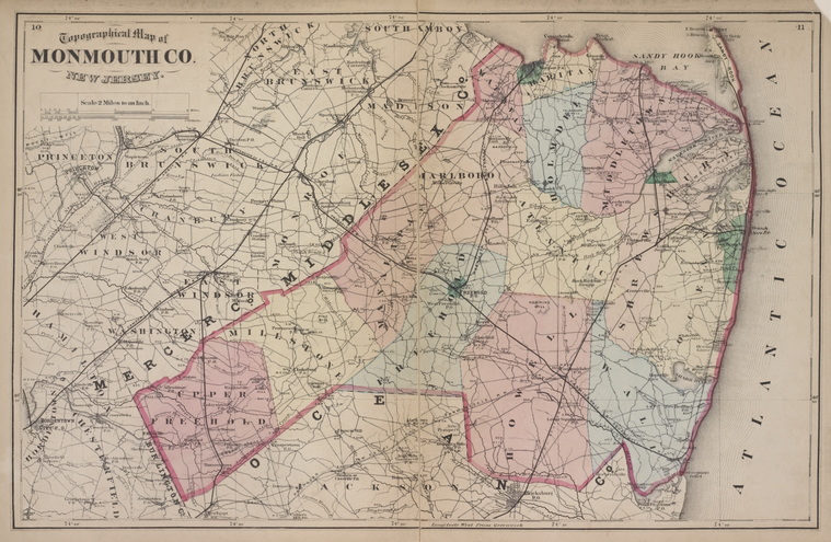 Topographical Map of Monmouth Co., New Jersey. - NYPL Digital Collections