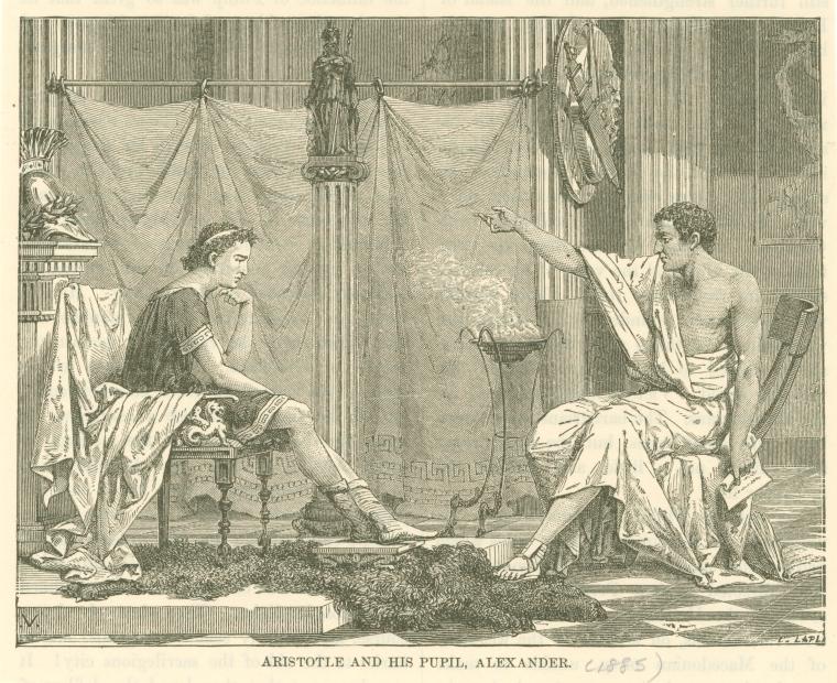 Aristotle and his pupil, Alexander.