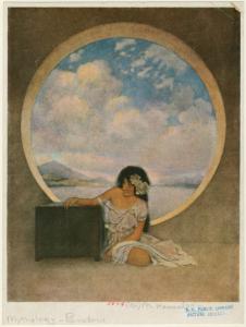 [Pandora seated near the box.] Digital ID: 1624077. New York Public Library