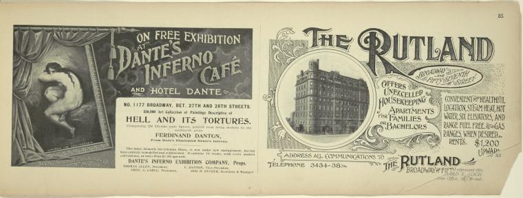 Dante's Inferno Exhibition Co., Props. ; The Rutland (Broadway and 57th  St.) - NYPL Digital Collections