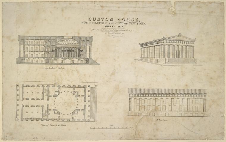 This is What Alexander Hamilton United States Custom House Looked Like  on 1/1837 