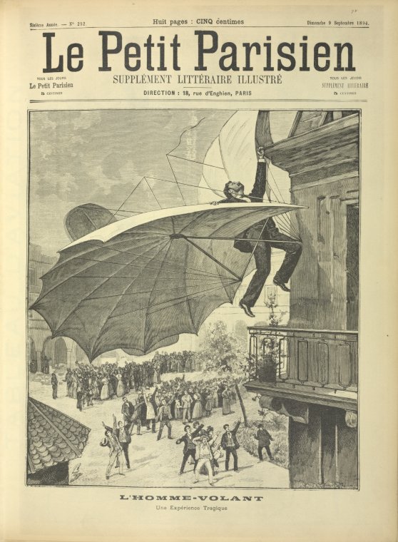 L'homme volant: (.. Le Petit Parisien, 09 de septiembre 1894) Une expérience d'périlleuse Otto Lilienthal