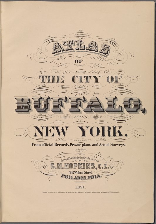 LAKE ERIE 1891 G.M LIGHT HOUSE ATLAS MAP RIVER NEW YORK HOPKINS BUFFALO 