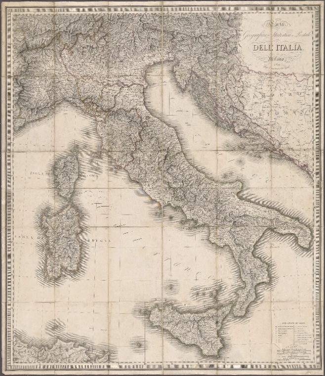 Carta geografica statistica e postale dell'Italia - NYPL Digital Collections