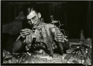 Glass worker making laboratory... Digital ID: 416525. New York Public Library