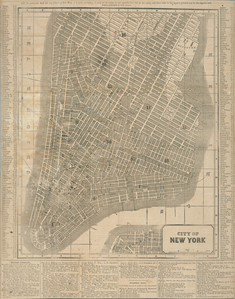 Map of Lower Manhattan from approximately 1850.