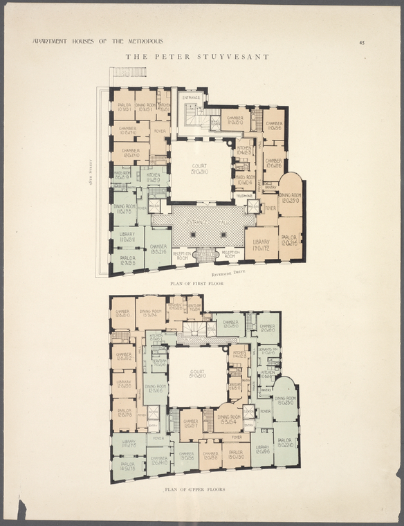 The Peter Stuyvesant. Plan of first floor ; Plan of upper