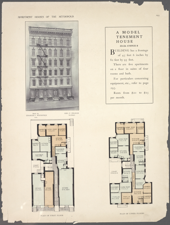 A model tenement house. 224226 Avenue B; Plan of first