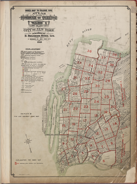 Index map to volume one. the Queens. New - of NYPL of of Ward 1. borough Digital Collections Atlas City York