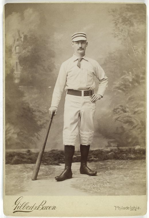 [Unidentified baseball player in standing with bat.]