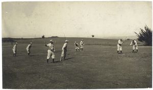 Fig 7: Eight boys with a ball ... Digital ID: 56145. New York Public Library