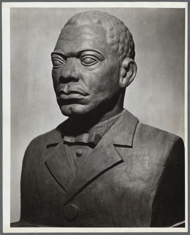 Photograph of Sculptor Selma Burke &  Booker Washington Bust Year 1935  8x10 