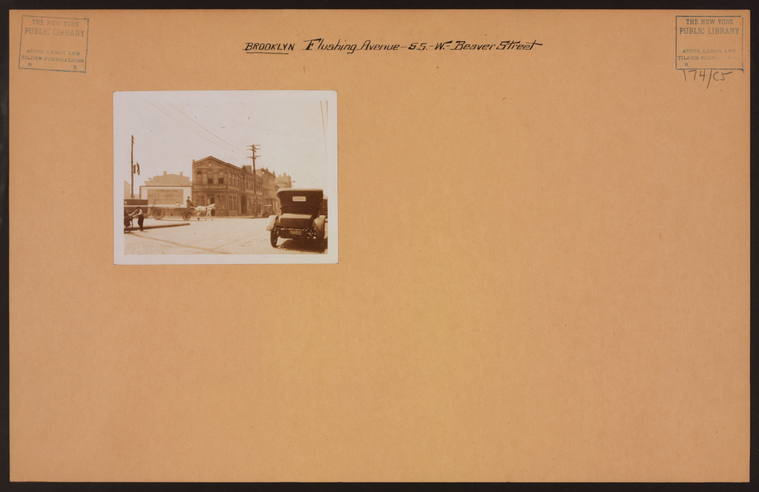 South side of Flushing Avenue at Beaver Street (1923) Credit: New York Public Library