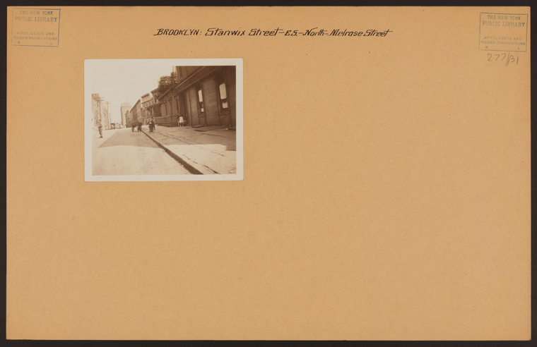Stanwix Street, east side, north from Melrose Street, showing part of the S. Liebmann Breweries between Forrest and Noll Streets (1922) Credit: New York Public Library