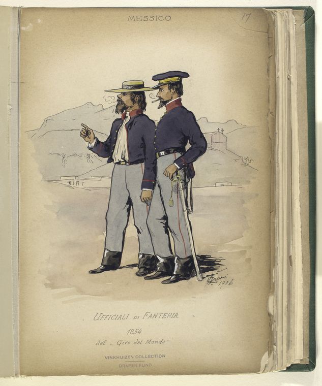 Ufficiali di Fanteria. 1854. dal "Giro del Mondo."