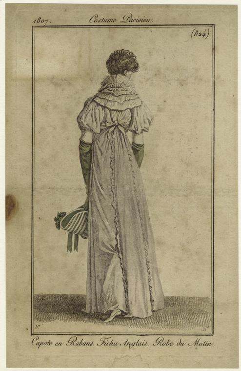 Capote en rubans, fichu anglais, robe - NYPL Digital Collections matin du