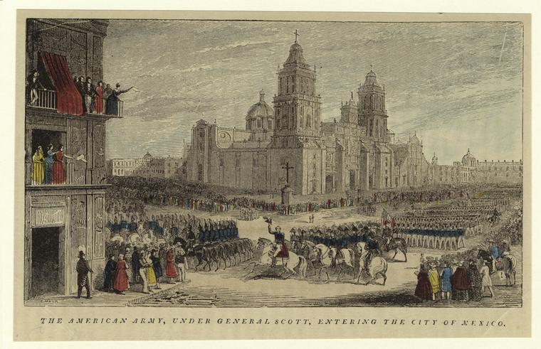 The American army, under General Scott, entering the city of Mexico.