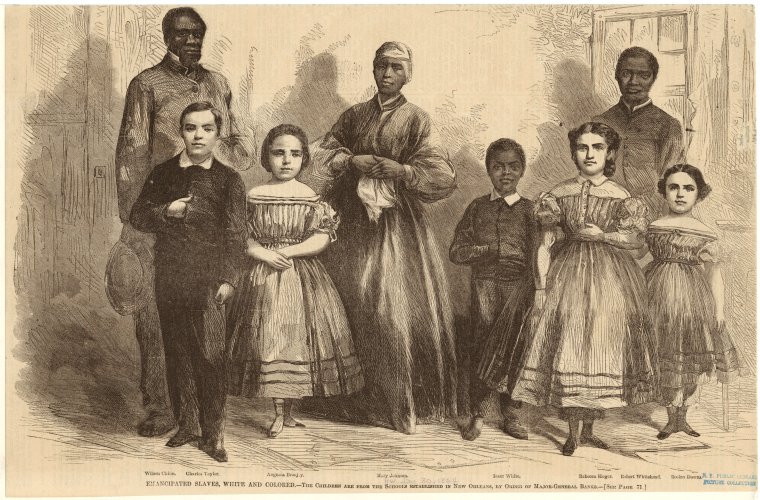 Emancipated slaves, white and colored.